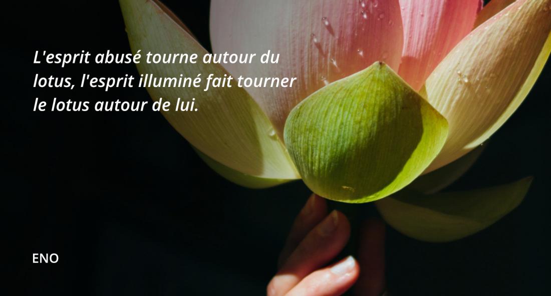 L'esprit abusé tourne autour du lotus, l'esprit illuminé fait tourner le lotus autour de lui.